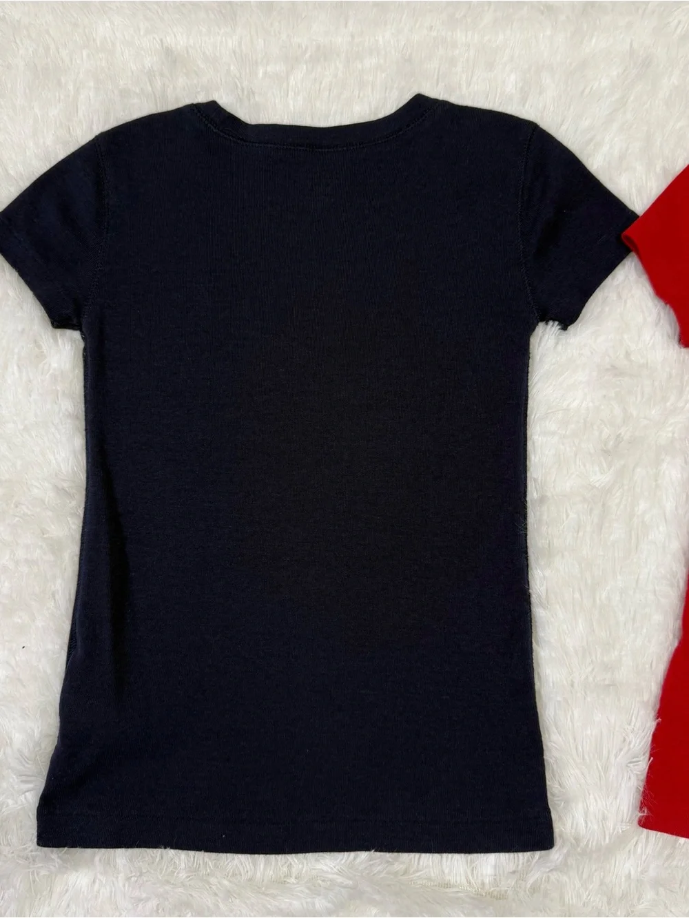 Polo Ralph Lauren Girls Lot Navy & Red Tee T Shirt Girls Size 5 Soft Knit EUC